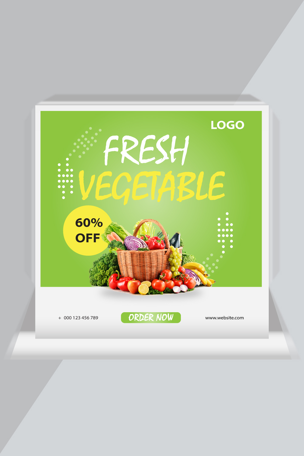 Fresh Vegetable Sale Poster: 60% Off Healthy Produce in City - Order Now! pinterest preview image.