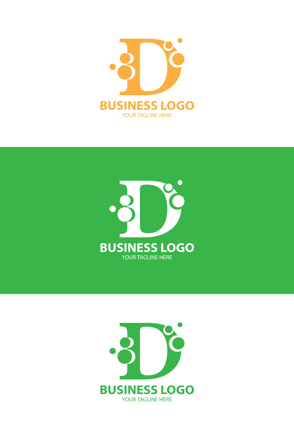 D Letter Logo Design Modern Monogram Branding with Abstract Circles pinterest preview image.