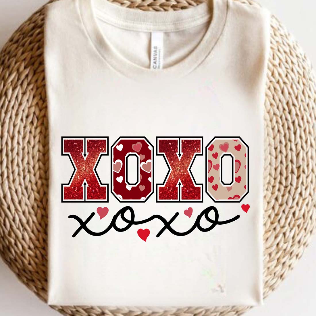 Glitter XOXO Valentine T-shirt PNG cover image.