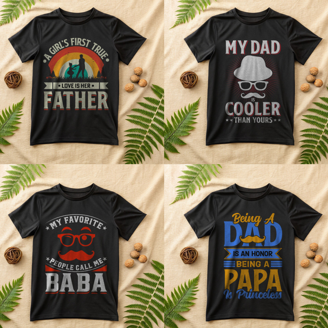 Father’s Day T-Shirt Design Bundle | 20+ Unique Dad-Inspired Designs preview image.