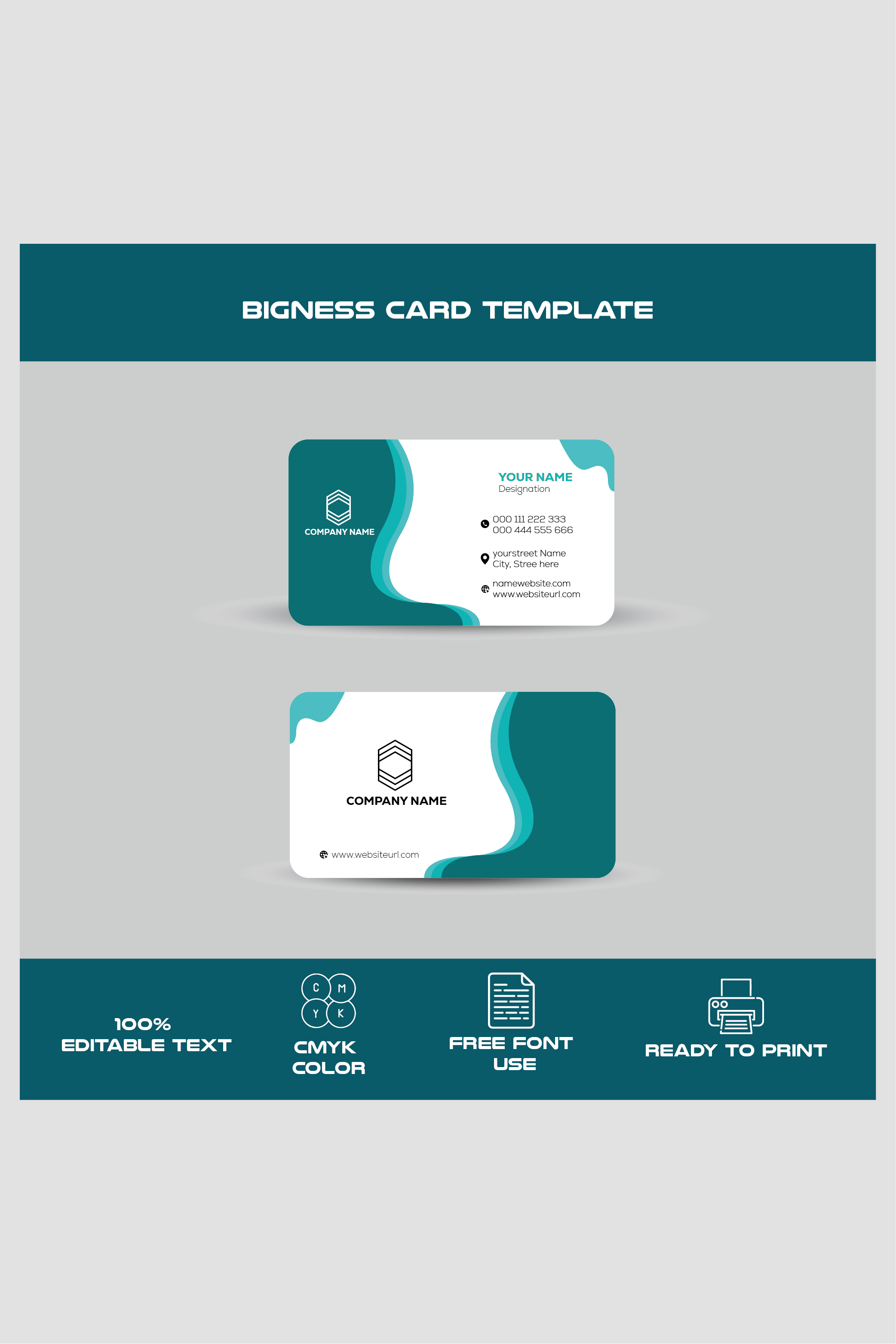 Bigness card Template Design 2025 pinterest preview image.