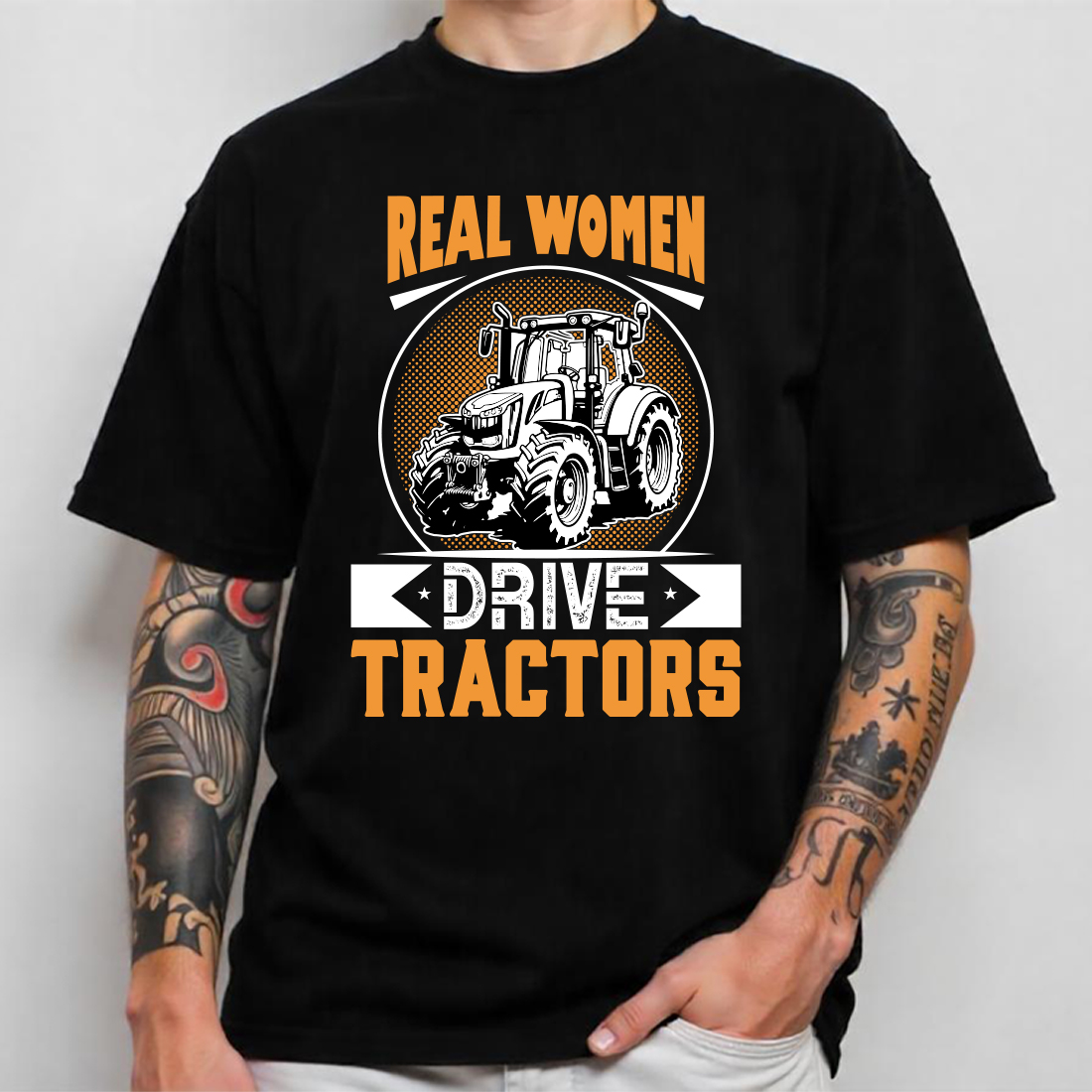 real women drive tractors t shirt graphic 544