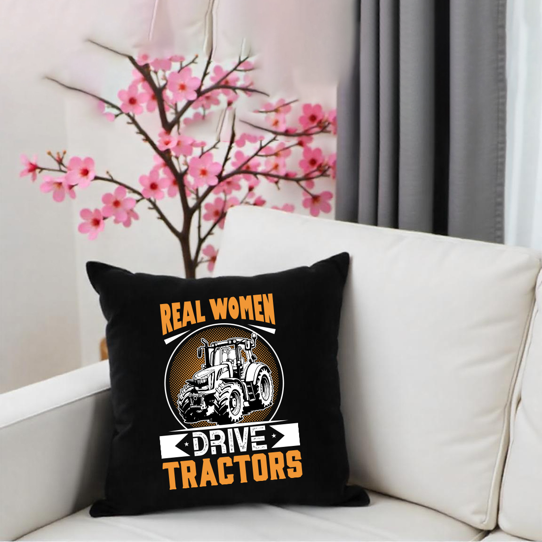 real women drive tractors t shirt graphic. 317