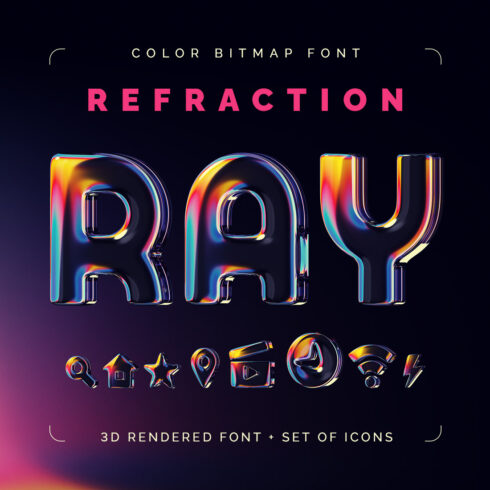 Refraction Ray - Color Bitmap Font cover image.