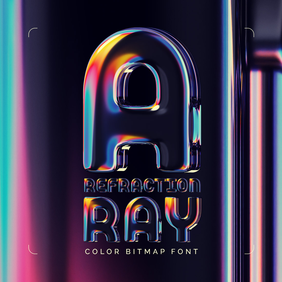 Refraction Ray - Color Bitmap Font preview image.