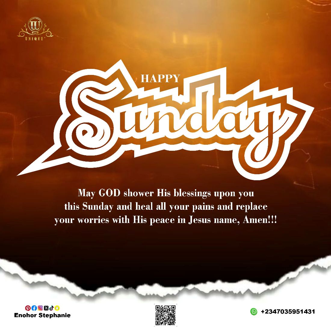 Happy Sunday Social Media Ad Design preview image.