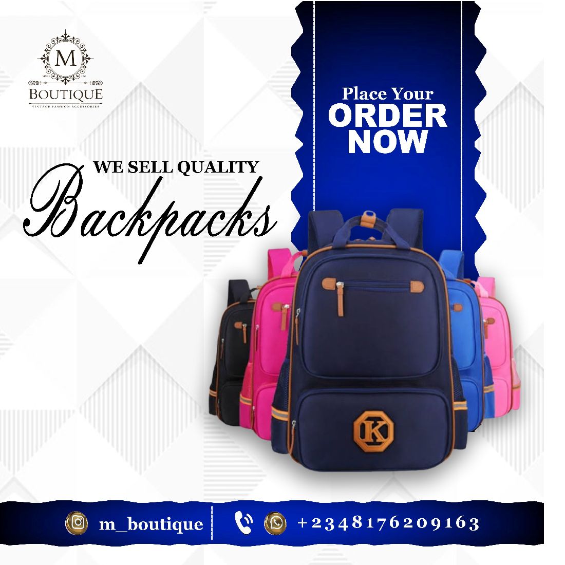 Backpack Sale Social Media Ad Design preview image.