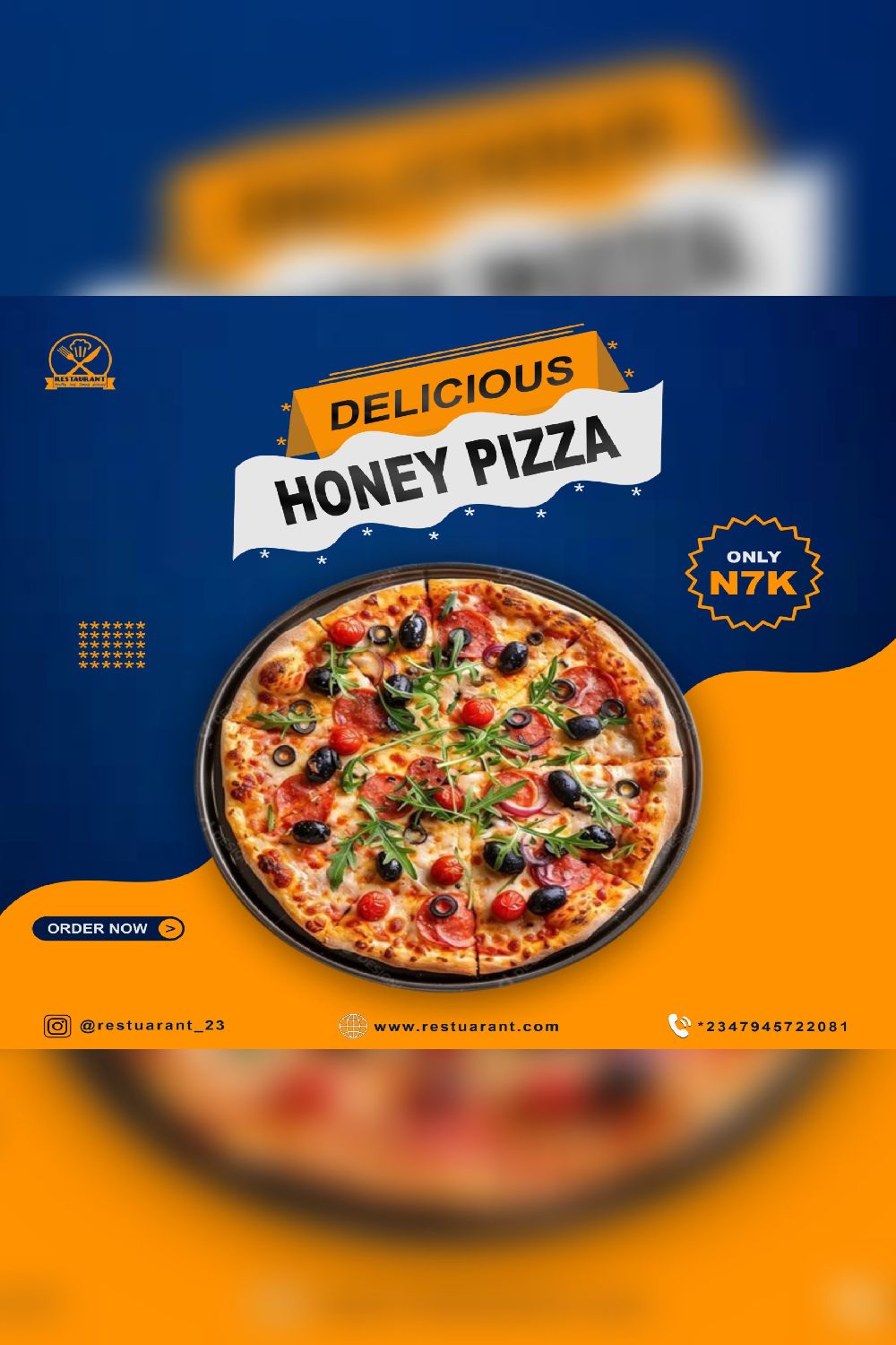 Pizza Sales Flyer Design pinterest preview image.