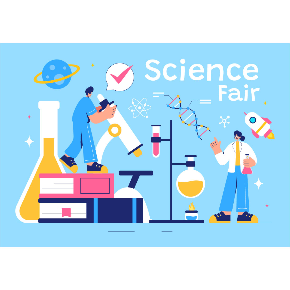 9 Laboratory Science Fair Illustration preview image.