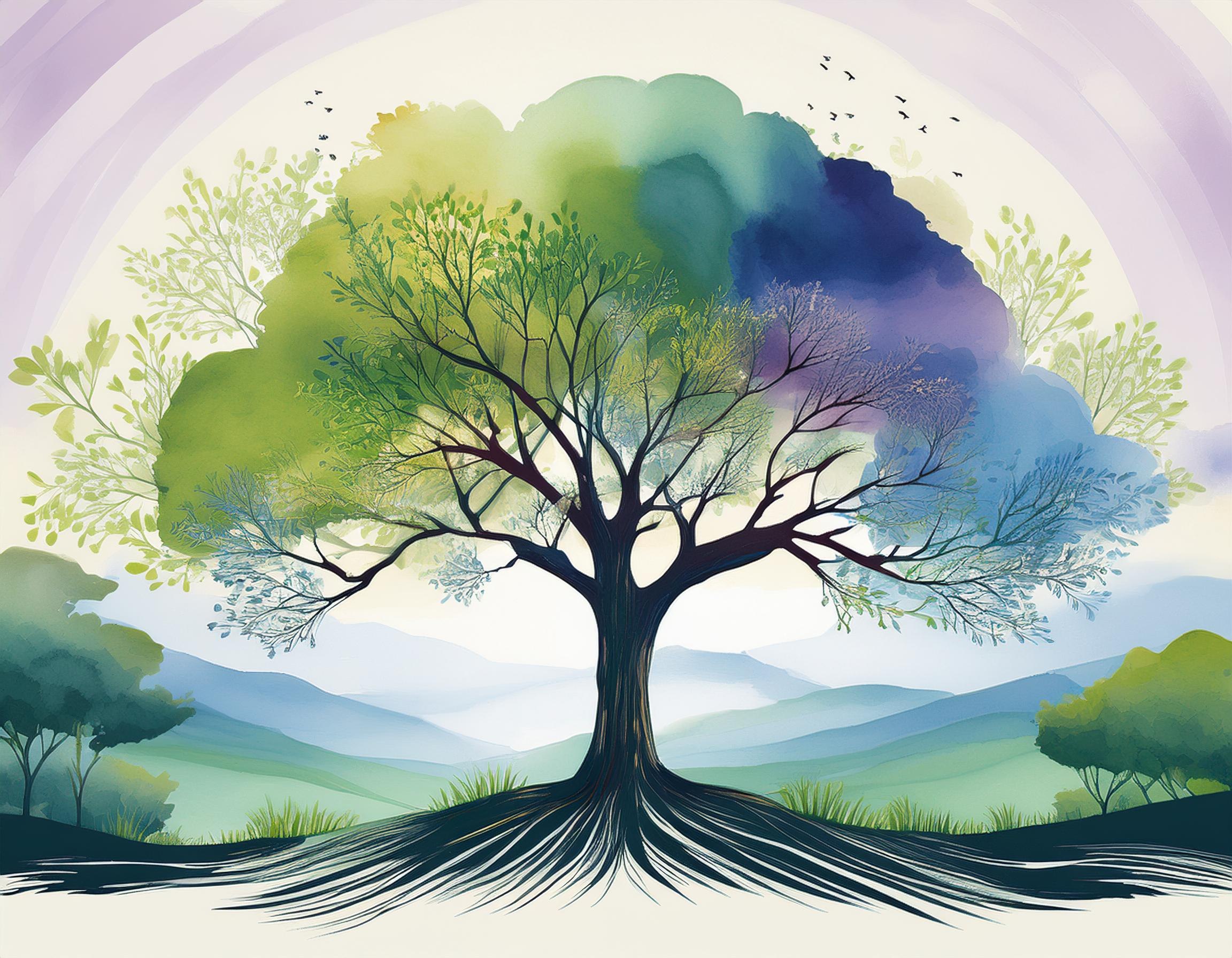 serene watercolor tree landscape 03 132