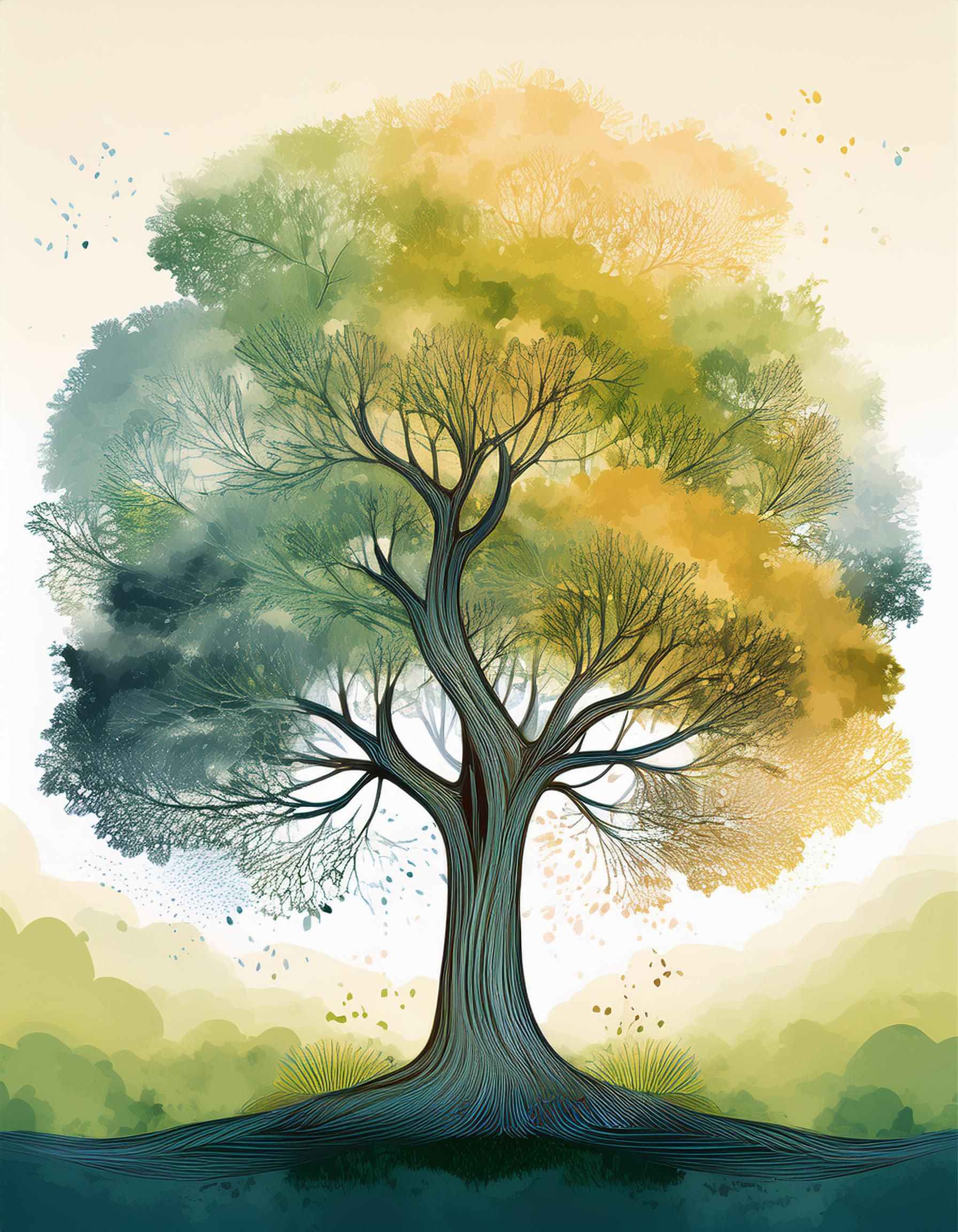 serene watercolor tree landscape 07 344