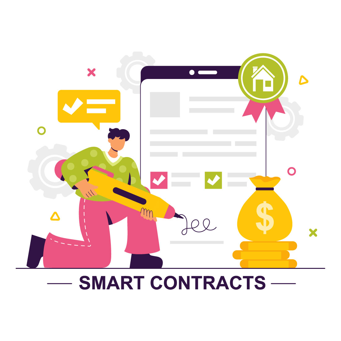 10 Digital Smart Contract Illustration preview image.