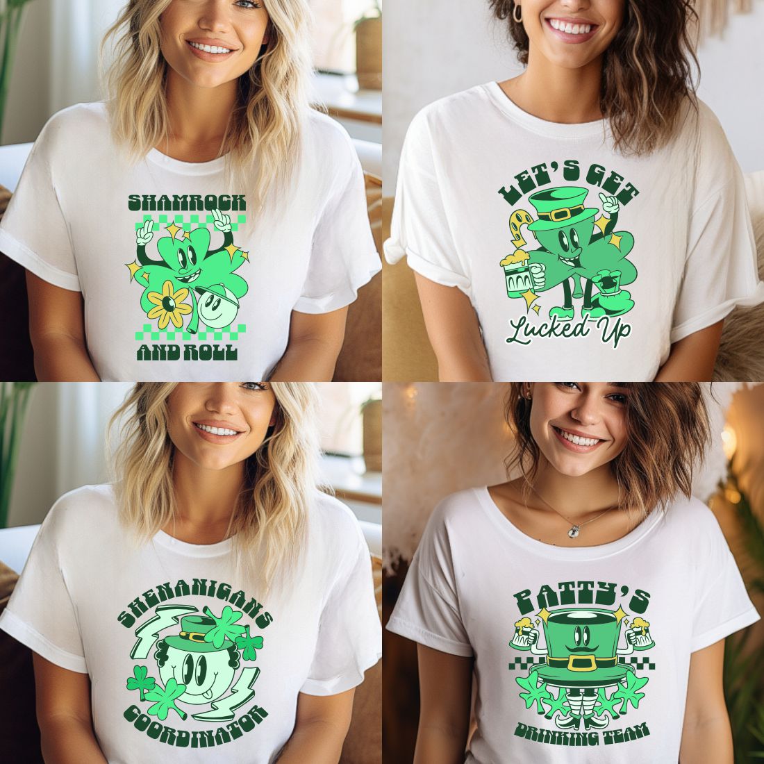 St Patrick's Day Vector T-shirt Designs Bundle v2 preview image.