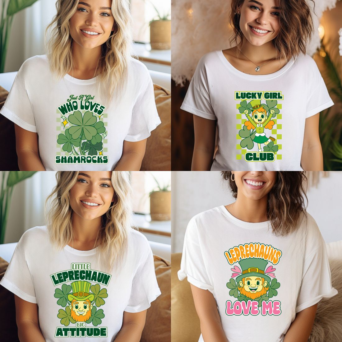 St Patrick's Day T-shirt Designs Vector Bundle v3 preview image.