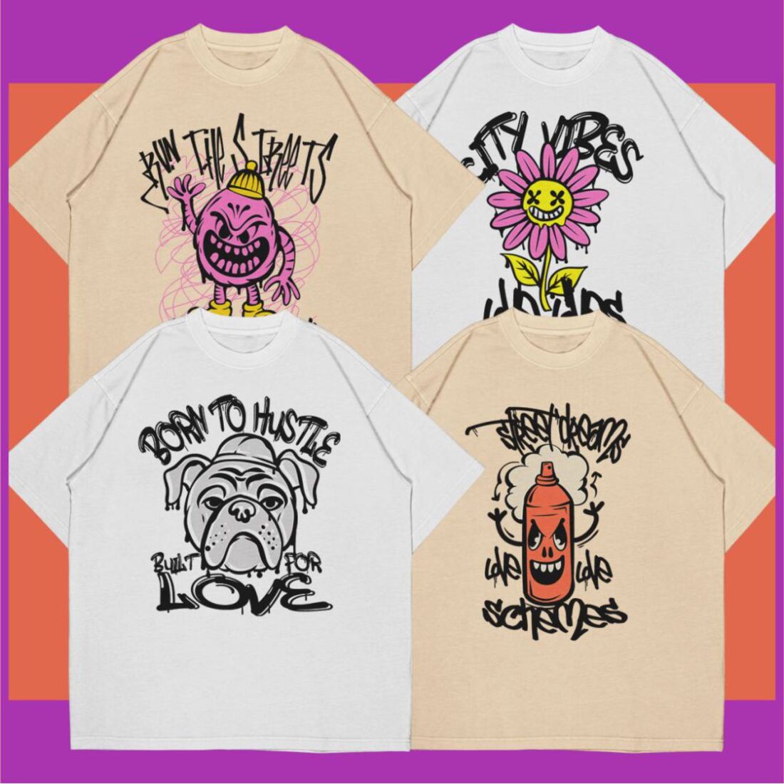 Urban Graffiti T-shirt Designs Bundle preview image.