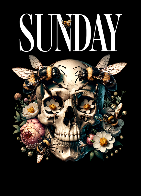 sunday mindfulness club skull shirt 1 985