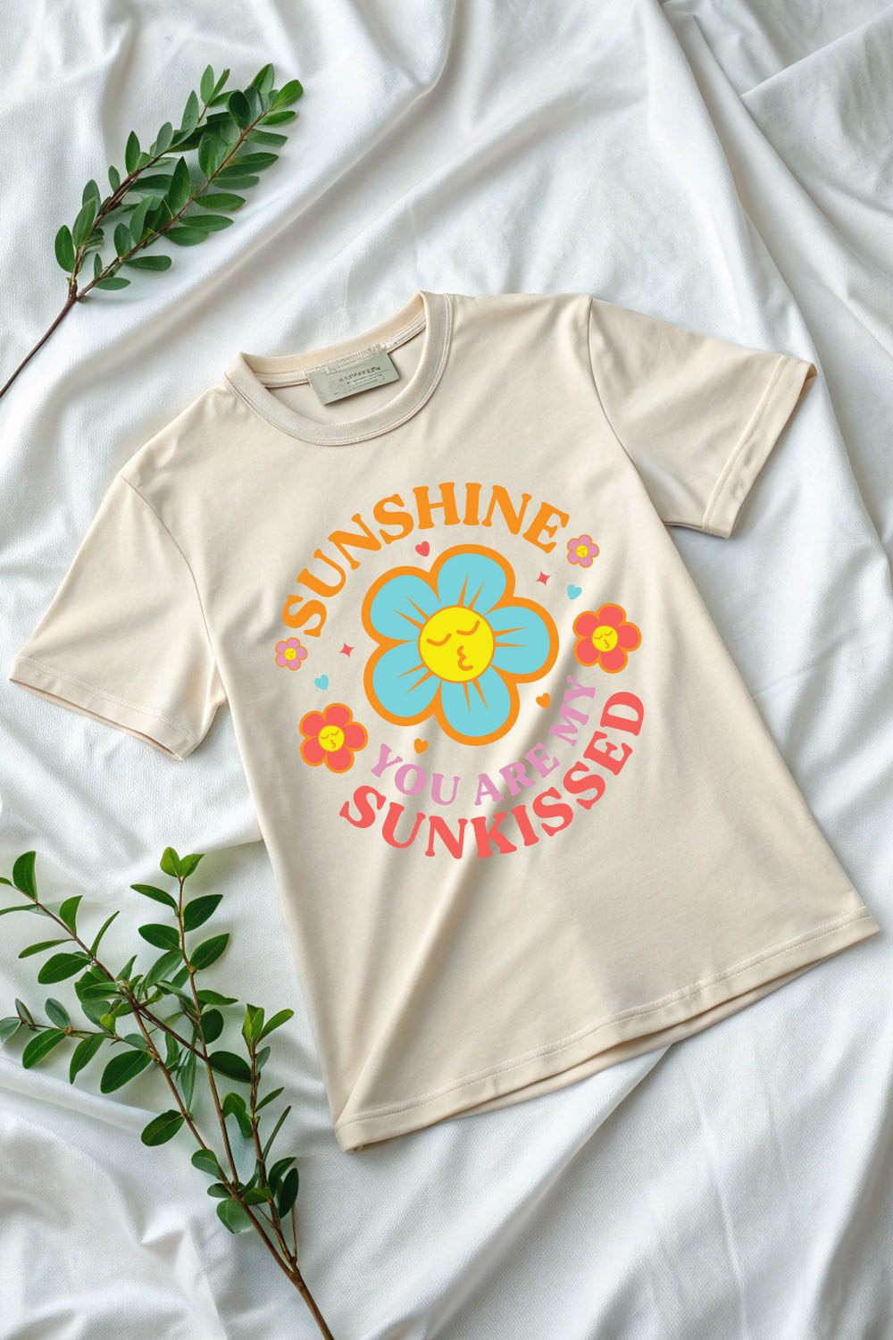 Sunshine you are my sunkissed Typography design pinterest preview image.