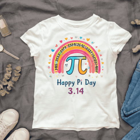 Rainbow Pi Symbol T-shirt Design cover image.