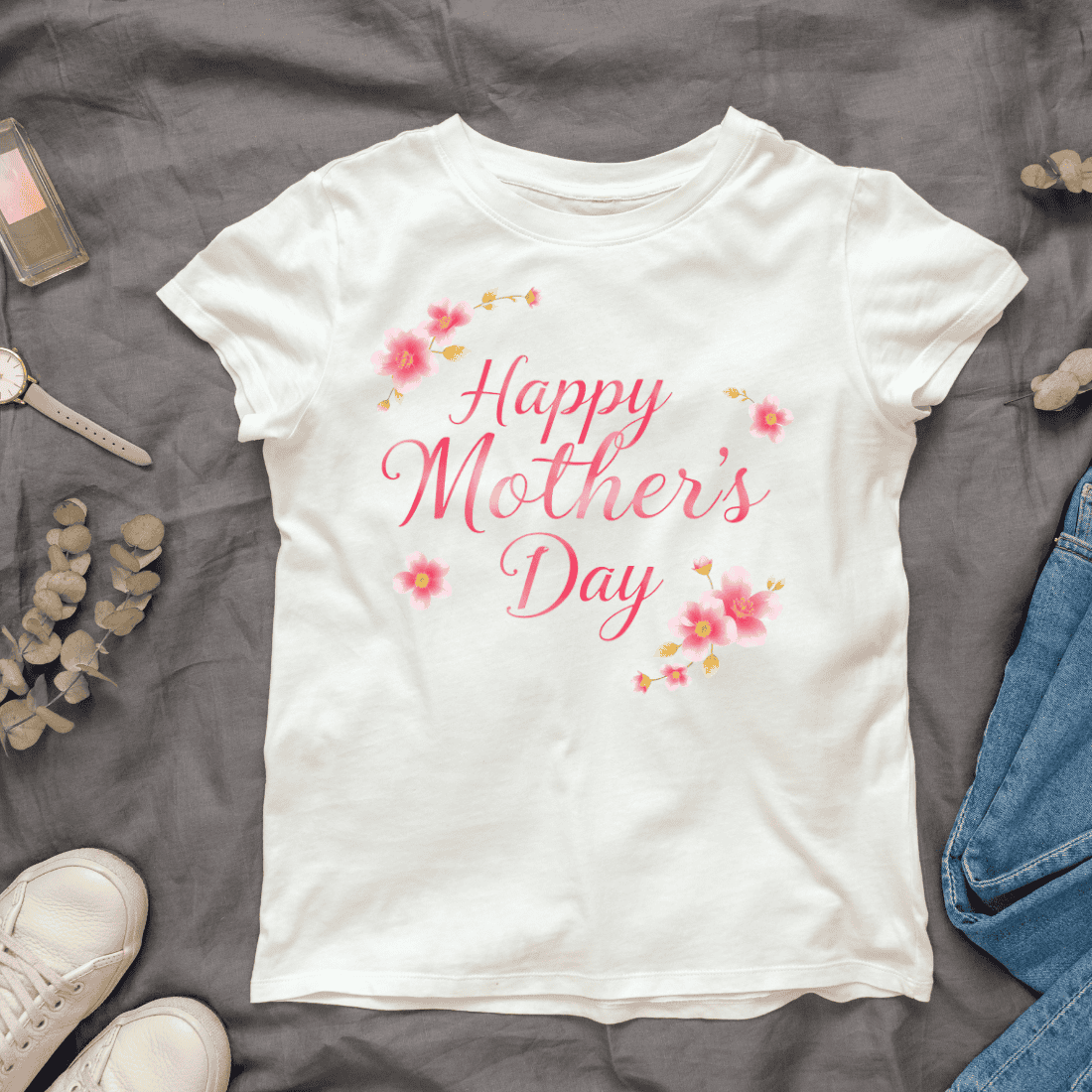 Mother's Day Flowers T-shirt Design cover image.