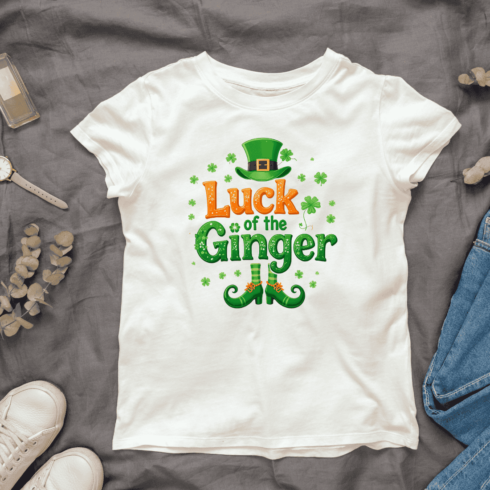 Luck of the Ginger St Patrick's Day T-shirt Design cover image.