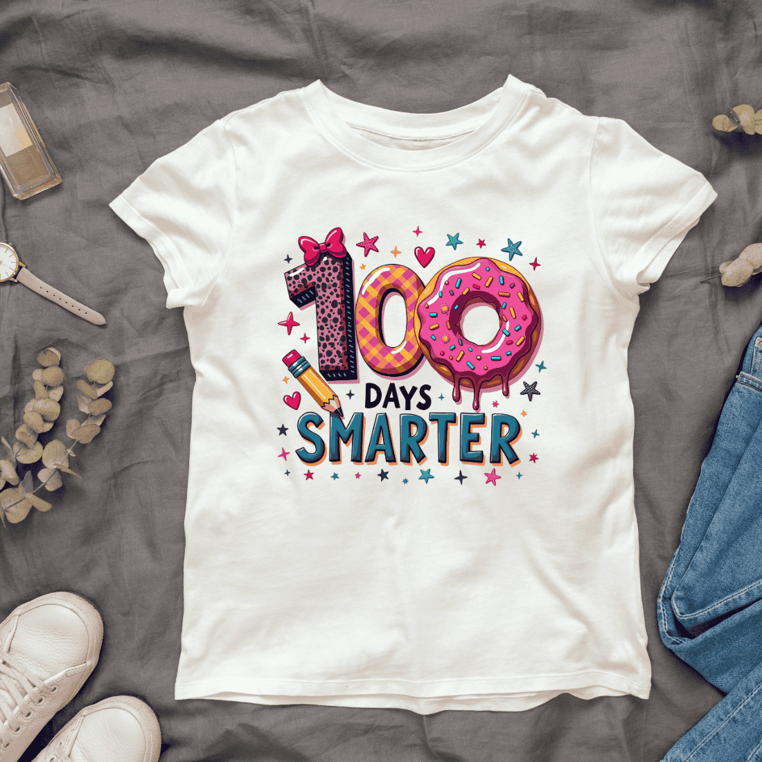 100 Days Smarter, Back to School T-shirt Design Bundle cover image.