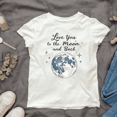 Romantic Moon T-shirt Design cover image.