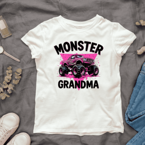 Monster Grandma Truck T-shirt Design cover image.