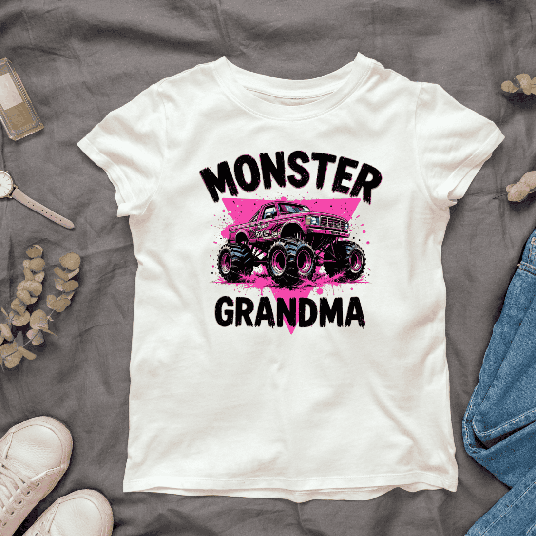 Monster Grandma Truck T-shirt Design cover image.