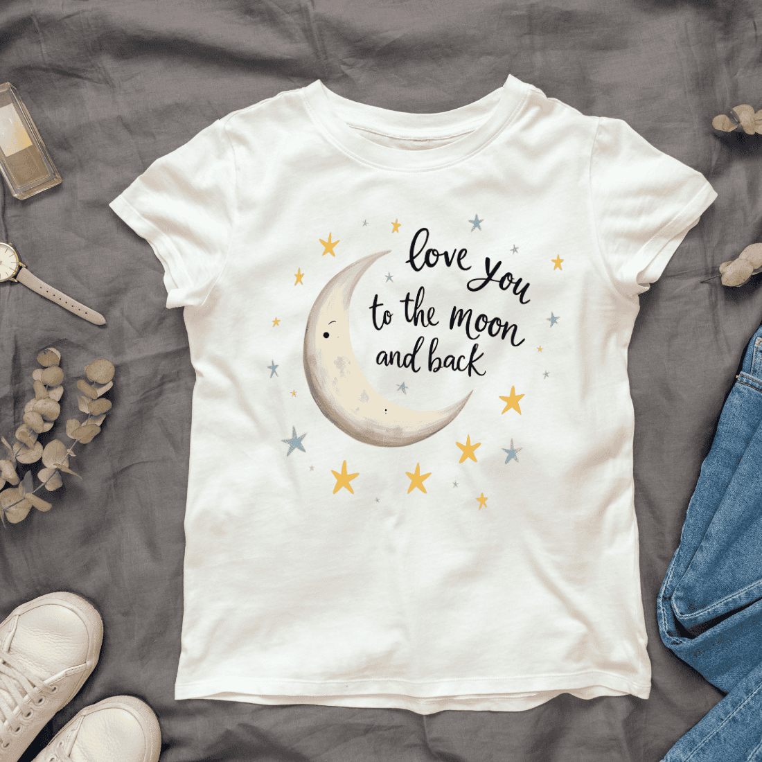 Love You To The Moon And Back T-shirt Design cover image.