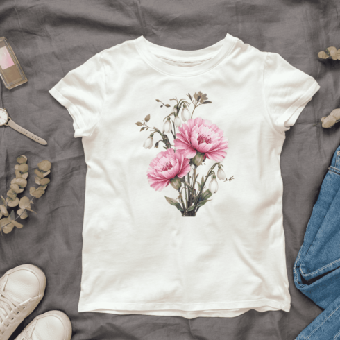 Vintage Flower T-shirt Design cover image.