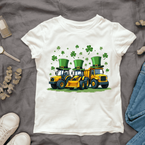 St Patricks Day Construction T-shirt Design cover image.