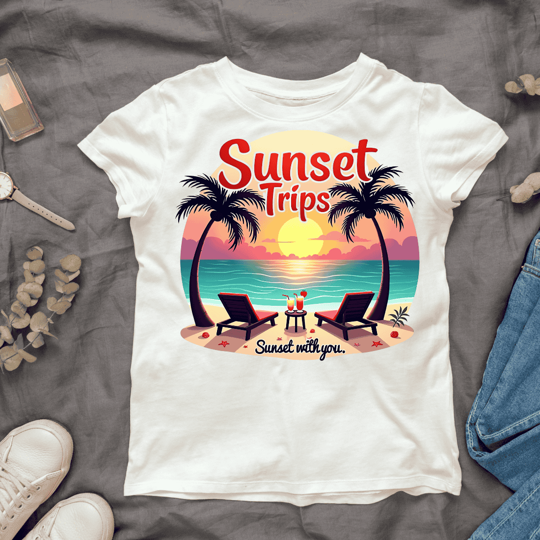 Beach Chair and Ocean Retirement T-shirt Design Bundle cover image.