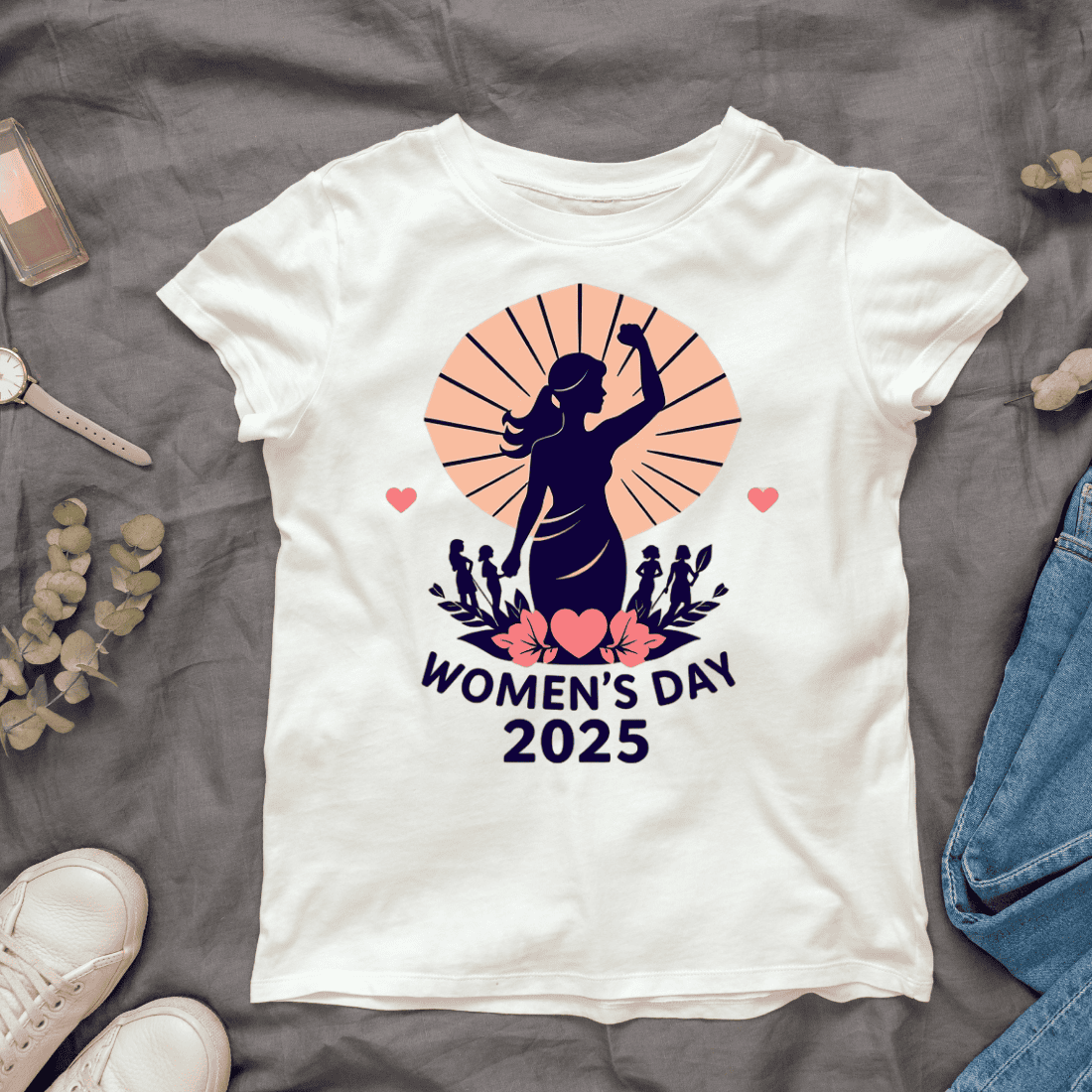 Women's Day 2025 T-shirt Design cover image.