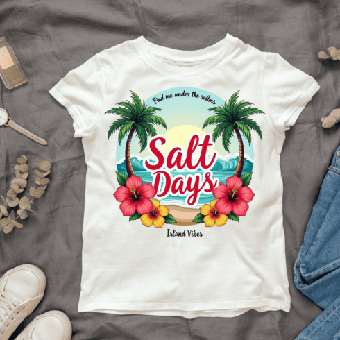 Salt Days Fun T-shirt Design cover image.