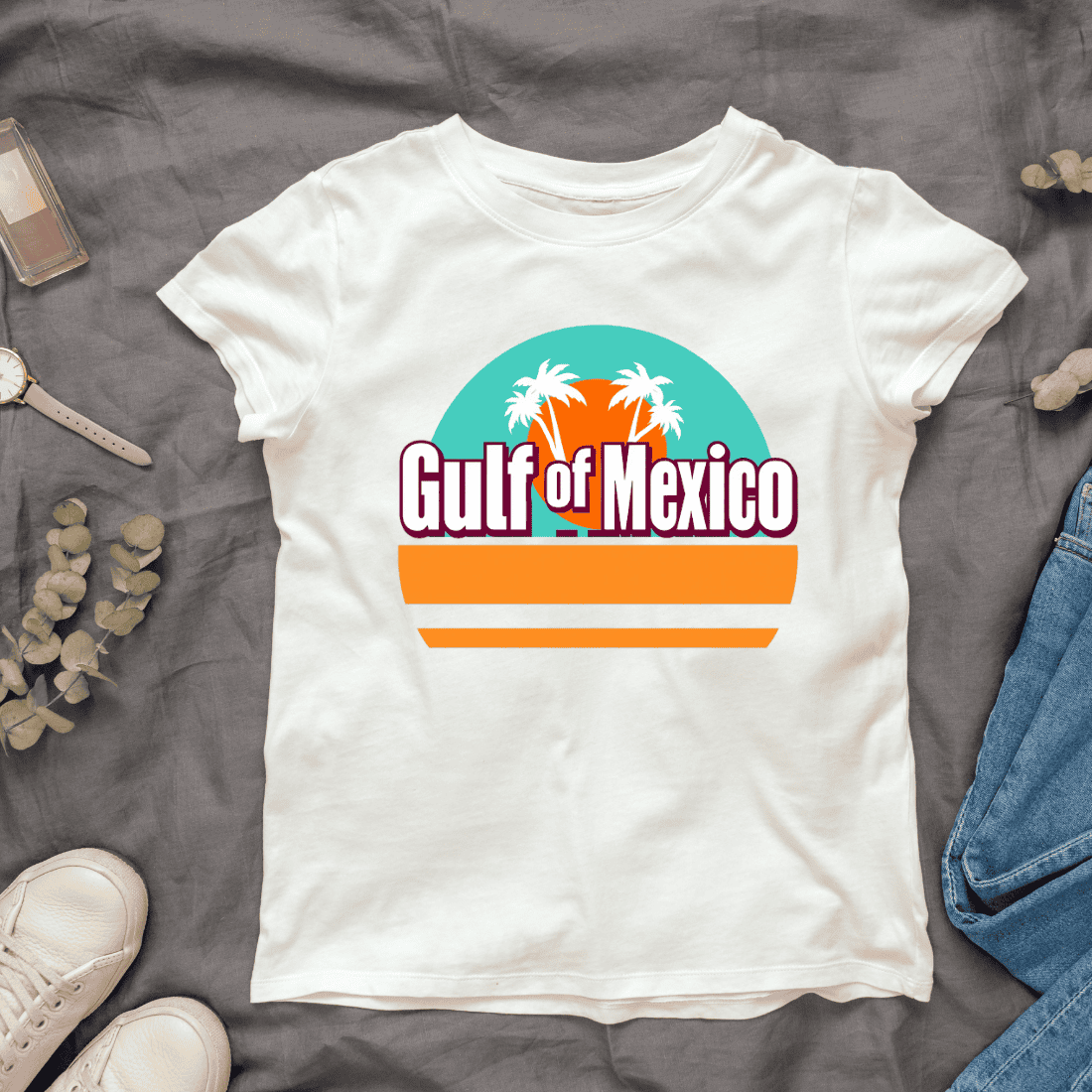 Gulf of Mexico Palm Trees T-shirt Design cover image.