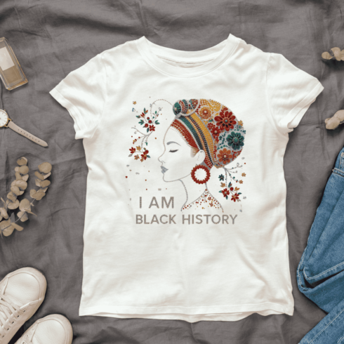 Black History Month T-shirt Design cover image.