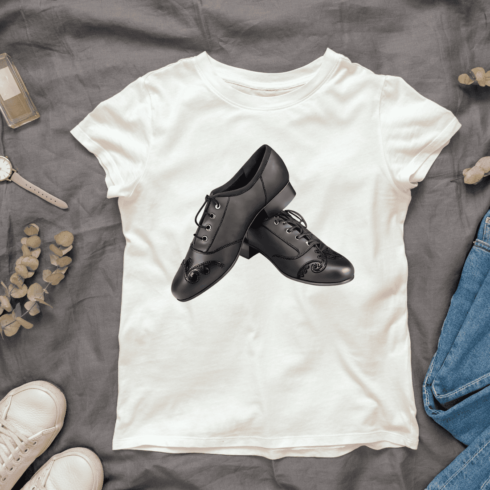 Black Dance Shoes with Laces T-shirt Design cover image.