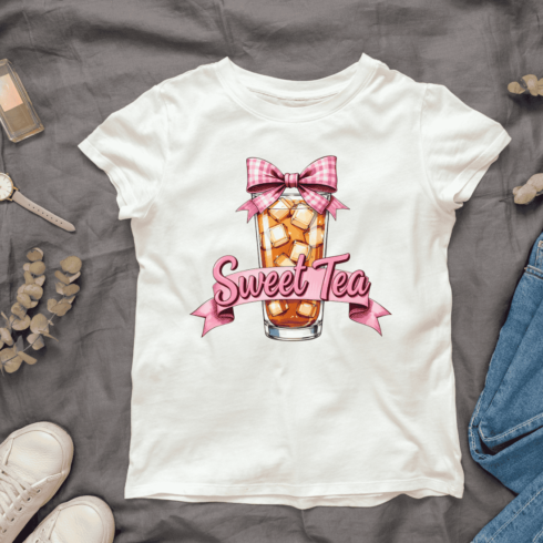 Iced Tea with Bow T-shirt Design cover image.