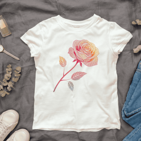 Beautiful Rose Flower T-shirt Design cover image.