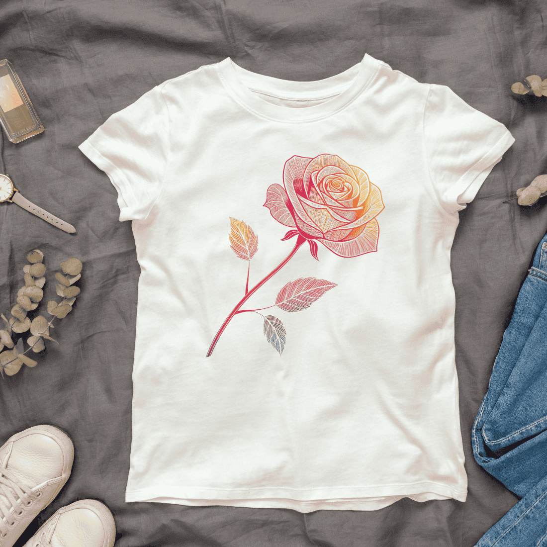 Beautiful Rose Flower T-shirt Design cover image.