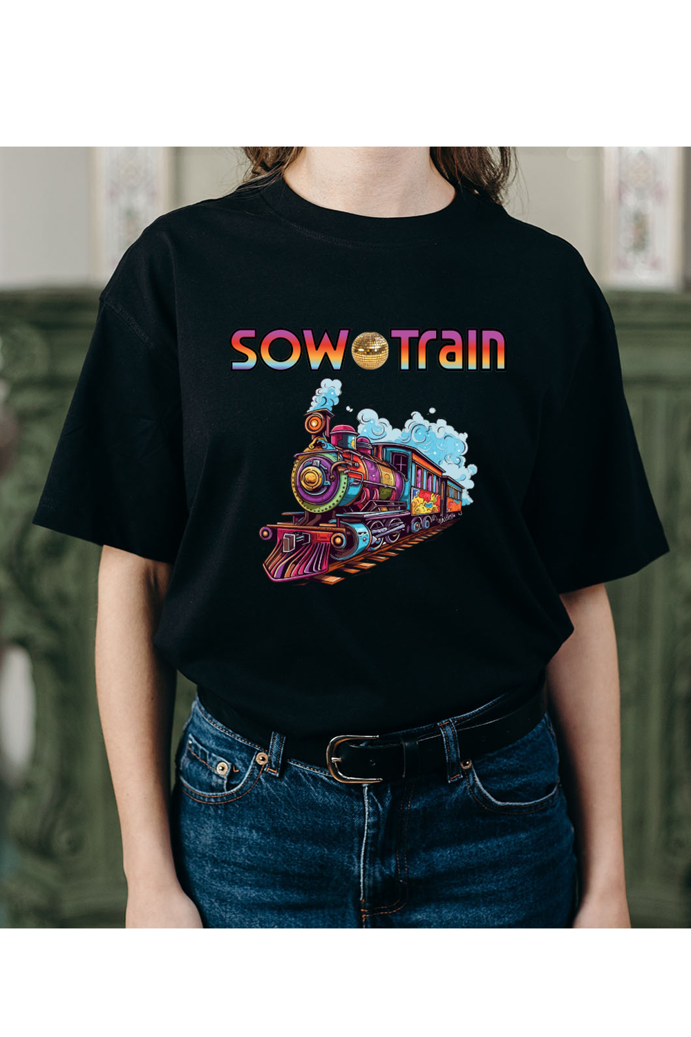 SOW Train Vintage T-shirt Logo Design pinterest preview image.