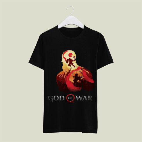 God of War-Inspired T-Shirt Design – Kratos & Atreus Silhouette Art cover image.