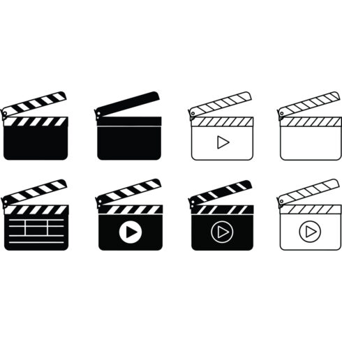 Clapperboard Icons Set cover image.