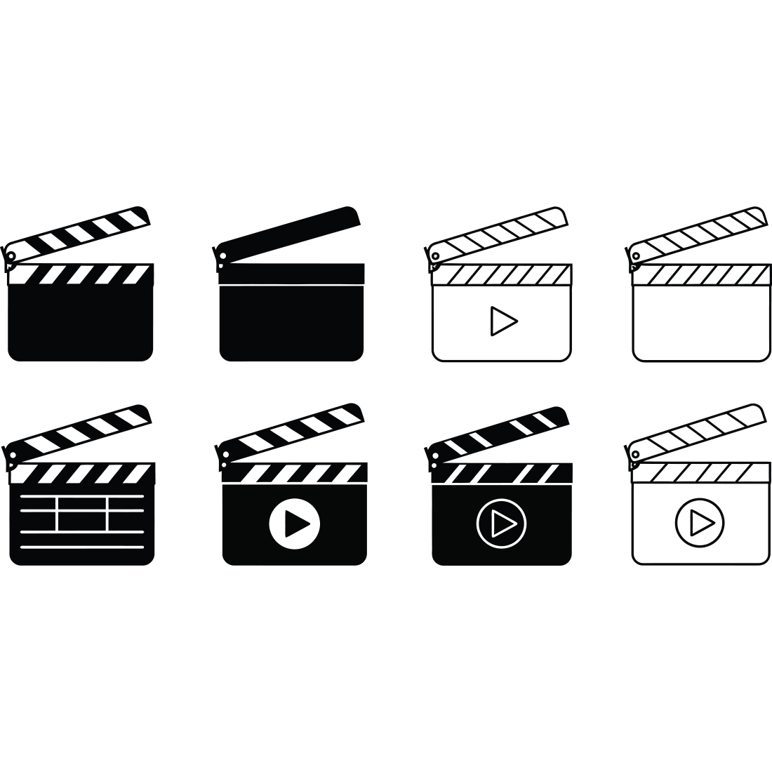 Clapperboard Icons Set preview image.