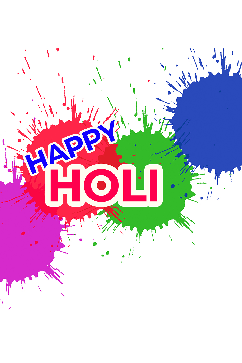 Happy Holi Creative Design pinterest preview image.