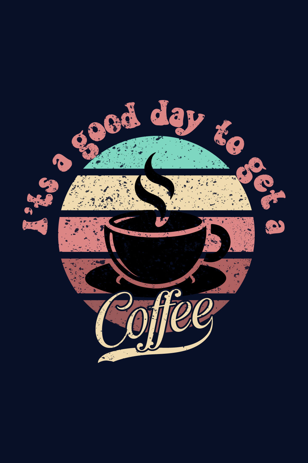 Coffee T-shirt DesignRetro Coffee Illustration,Coffee Cup Sunset Art,Morning Coffee T-Shirt,Cozy Coffee Aesthetic,Sunrise and Coffee Tee,Caffeine Lover Shirt pinterest preview image.