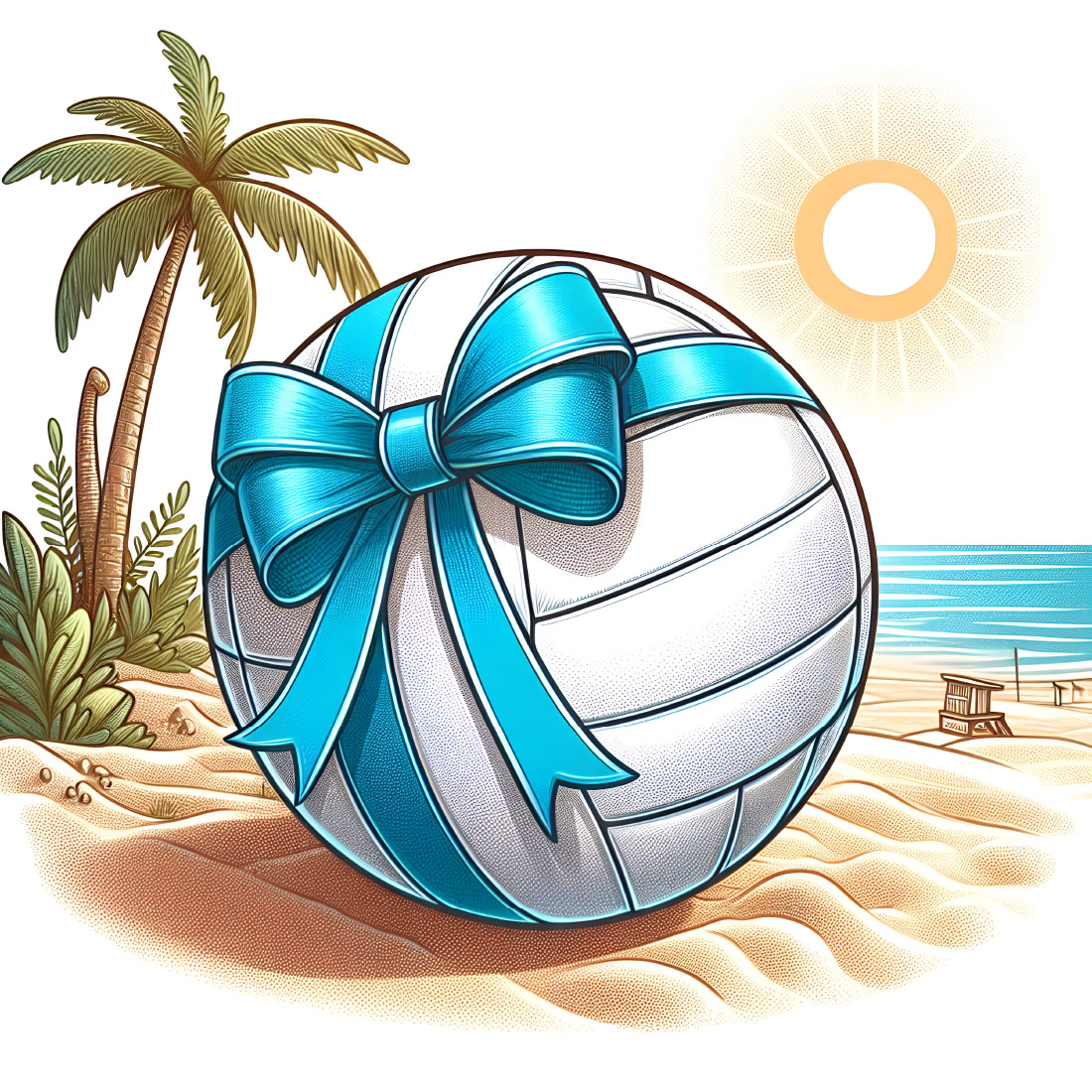 volleyball stock Ai generative illustrations t shirt design preview image.