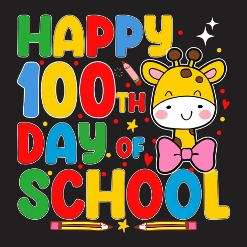 100 days of school graphics for kids cover image.