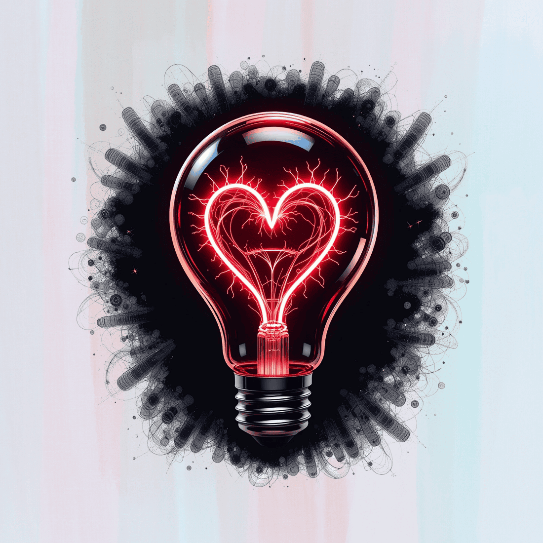 Romantic Light Bulb T-shirt Design preview image.