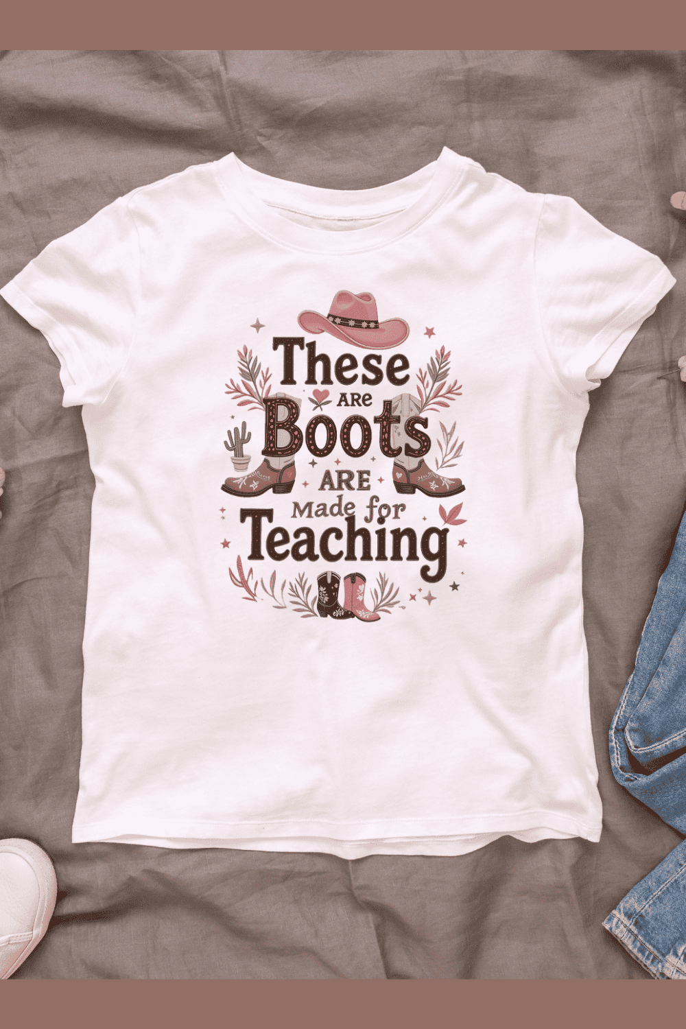 These Boots Made For Teaching T-shirt Design pinterest preview image.